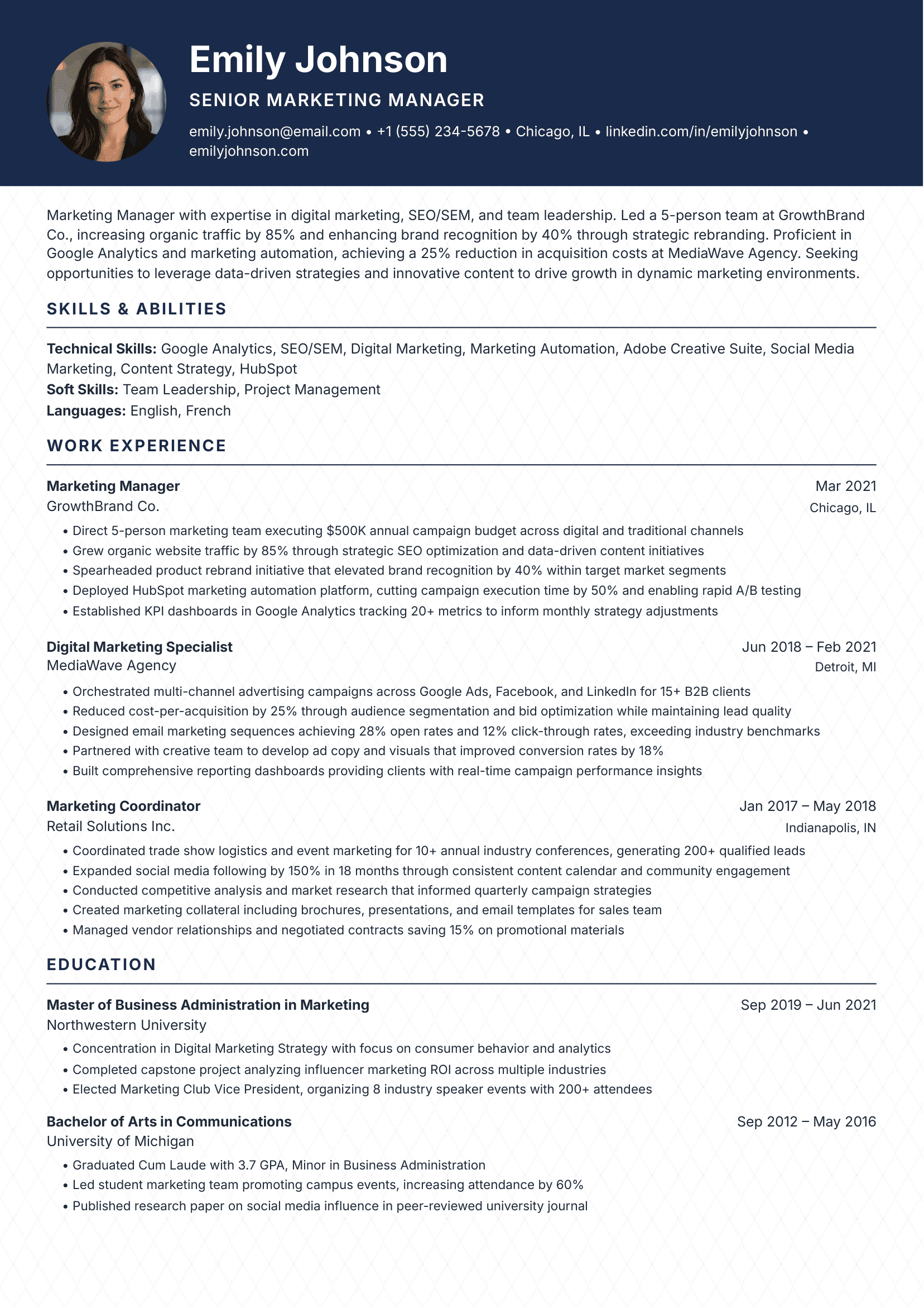 Atlas resume template preview