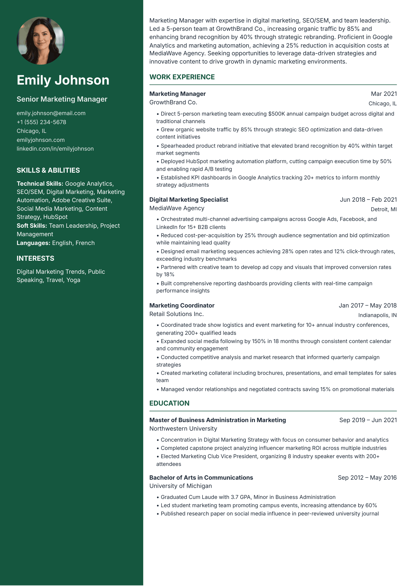 Cedar resume template preview