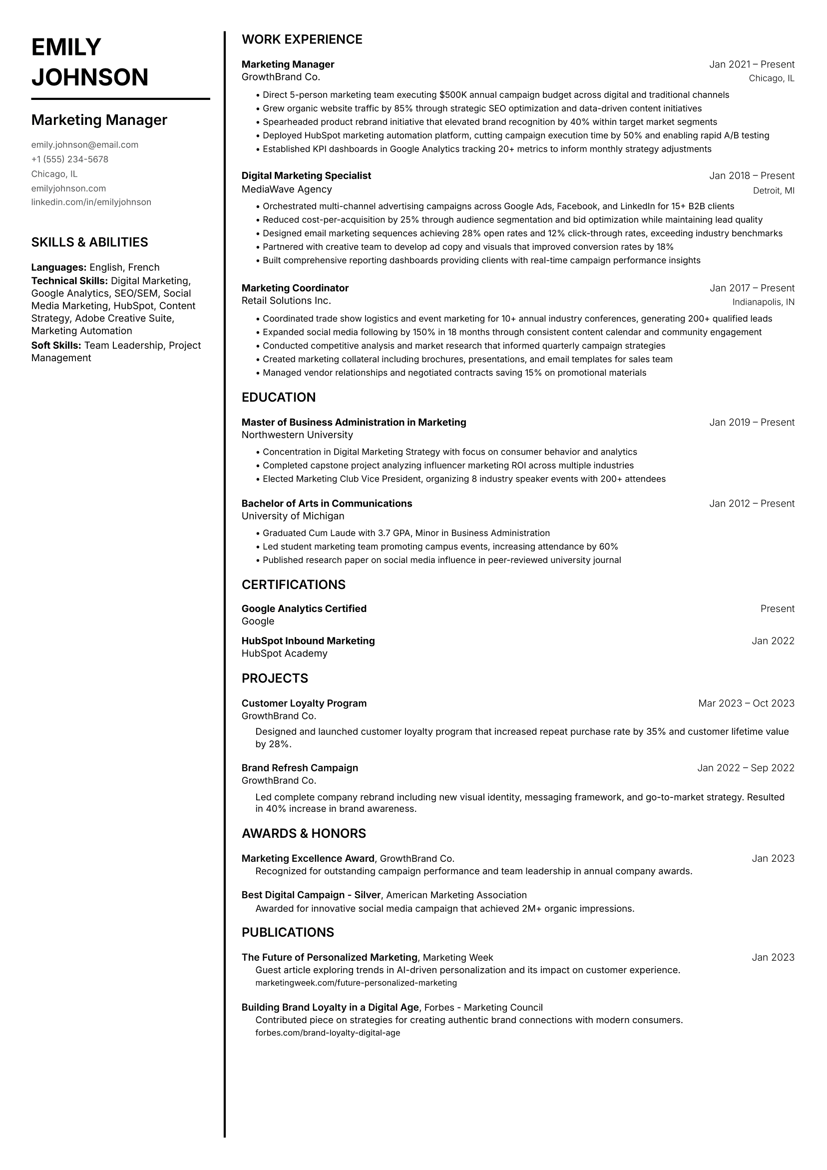 Modern resume template preview